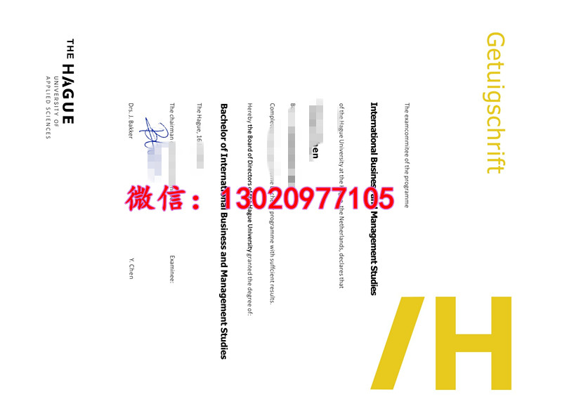 海牙应用科学大学毕业证样式,HHS Diploma文凭求生存